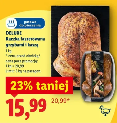 Kaczka faszerowana grzybami i kaszą promocja w Lidl