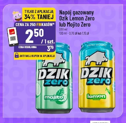 Napój gazowany Dzik Mojito Zero promocja w POLOmarket
