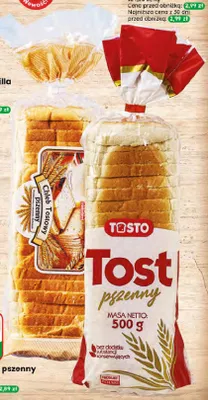 Chleb tostowy pszenny Tosto promocja w Dino