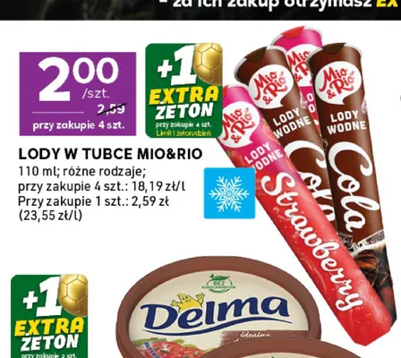 Lody w tubce truskawkowe Mio&Rio promocja w Stokrotka