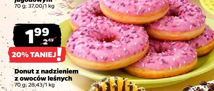Donut z nadzieniem z owoców leśnych promocja w Netto