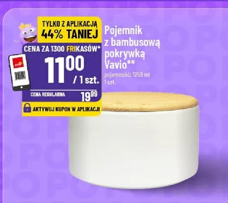 Pojemnik z bambusową pokrywką Ławio promocja w POLOmarket