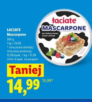 Ser mascarpone Łaciate promocja w Lidl