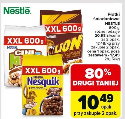 Płatki śniadaniowe różne rodzaje promocja w Carrefour Market