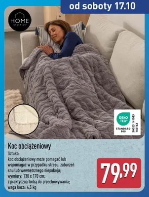 Koc obciążeniowy 130x170 cm Home Creation promocja w Aldi
