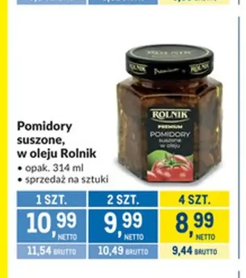Pomidory suszone w oleju Rolnik promocja w Makro