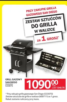 Zestaw sztućców do grilla w walizce promocja w Selgros
