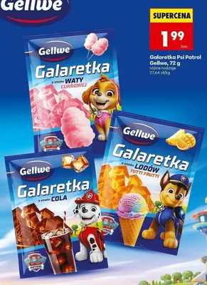 Galaretka o smaku cola Gellwe Psi Patrol promocja w Biedronka