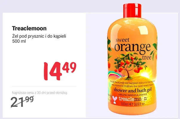 Żel pod prysznic i do kąpieli Treaclemoon Sweet Orange Tree promocja w Rossmann