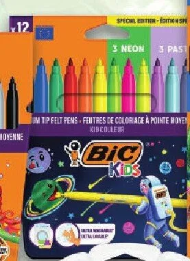 Flamastry ze średniej grubości końcówką + kolory neonowe i pastelowe, 12szt. promocja w Empik
