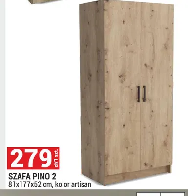 Szafa Pino 2 81x177x52 cm promocja w Merkury Market