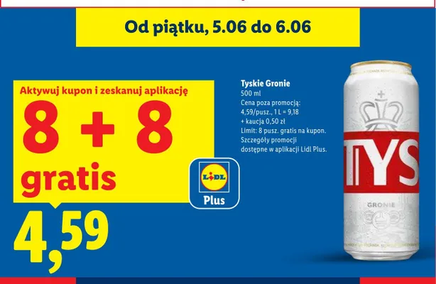 Piwo Tyskie Gronie promocja w Lidl
