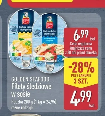 Filety śledziowe w sosie Golden Seafood promocja w Aldi