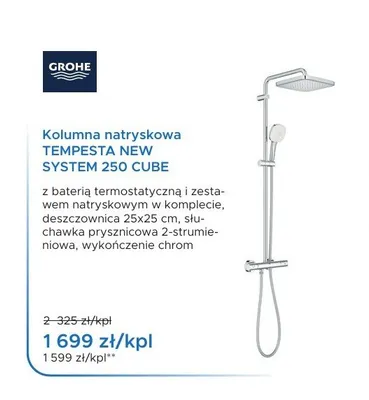 Kolumna natryskowa Grohe Tempesta New System 250 Cube promocja w Blu Salony Łazienek