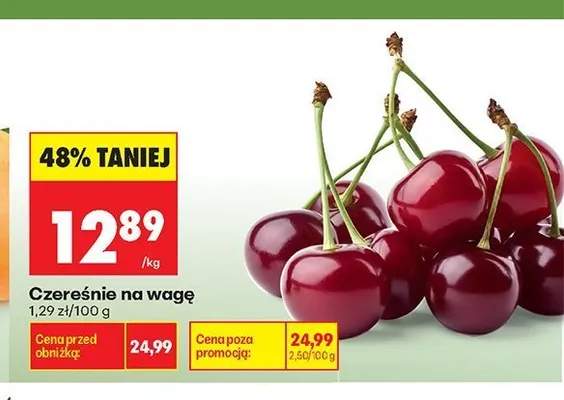 Czereśnie na wagę promocja w Biedronka
