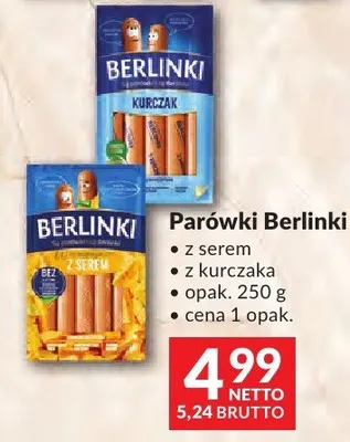 Parówki Berlinki z serem z kurczaka promocja w Makro