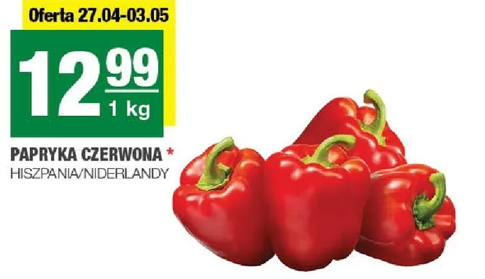 Papryka czerwona Hiszpania/Niderlandy promocja w SPAR