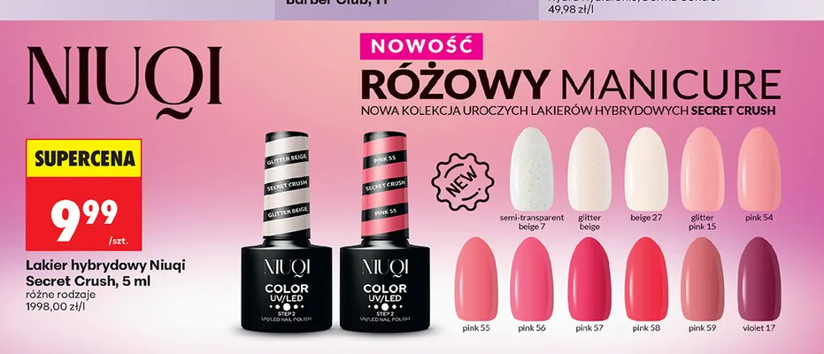 Lakier hybrydowy Niuqi Secret Crush promocja w Biedronka