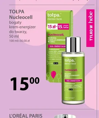 Bogaty krem-energizer do twarzy dermo face Nucleocell Tołpa promocja w Hebe