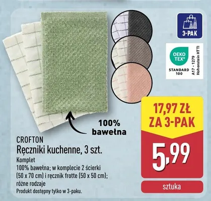 Ręczniki kuchenne, 3 szt. promocja w Aldi