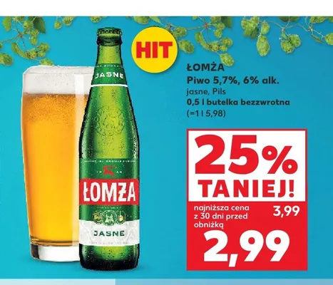 Piwo Łomża jasne promocja w Kaufland