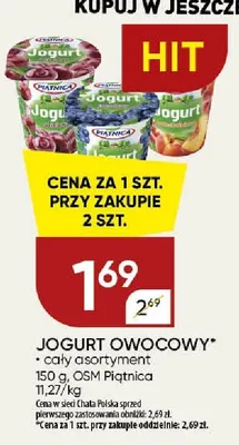 Jogurt owocowy OSM Piątnica promocja w Chata Polska