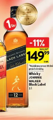 Whisky Johnnie Walker Black Label promocja w Intermarche