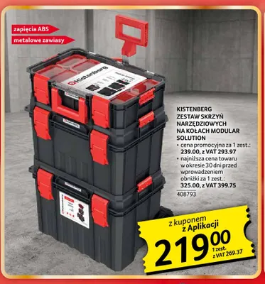 Zestaw skrzyń narzędziowych na kołach Modular Solution Kistenberg promocja w Selgros