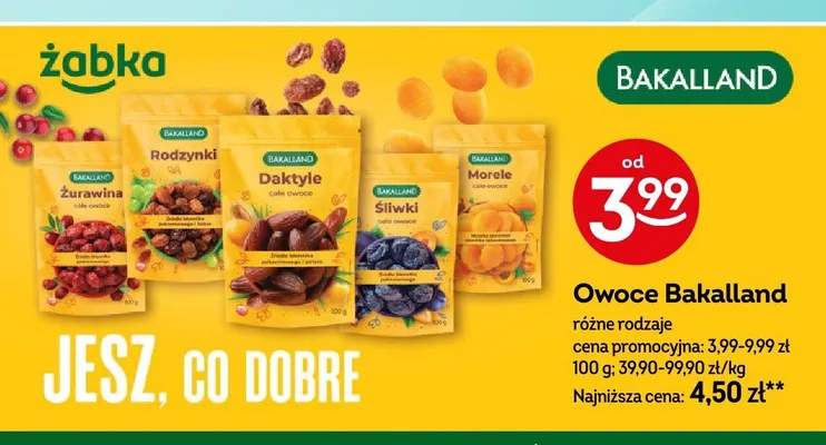 Śliwki całe owoce Bakalland promocja w Żabka