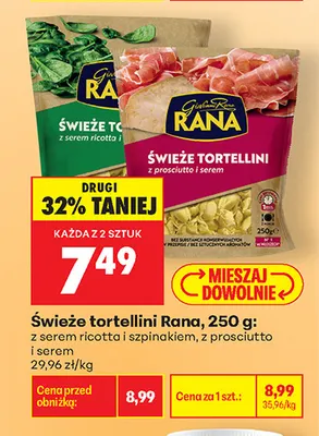 Świeże tortellini z prosciutto i serem Rana promocja w Biedronka