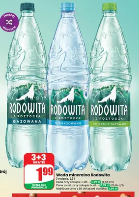 Woda mineralna gazowana Rodowita promocja w Dino