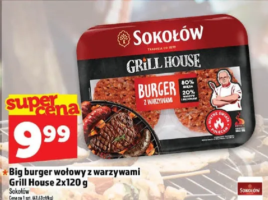 Big burger wołowy z warzywami Grill House Sokołów promocja w TOPAZ