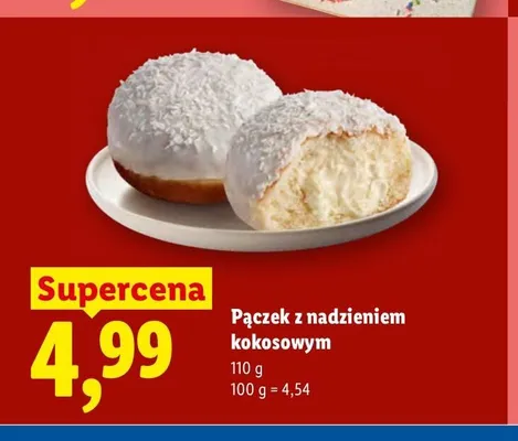Pączek z nadzieniem kokosowym promocja w Lidl