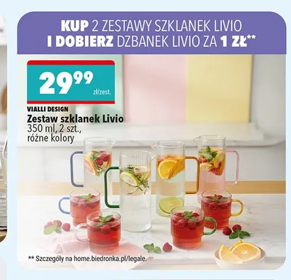 Zestaw szklanek VIALLI DESIGN Livio 350ml promocja w Biedronka