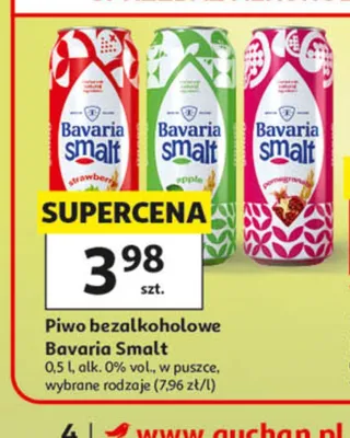 Piwo bezalkoholowe Bavaria Smalt truskawkowe promocja w Auchan