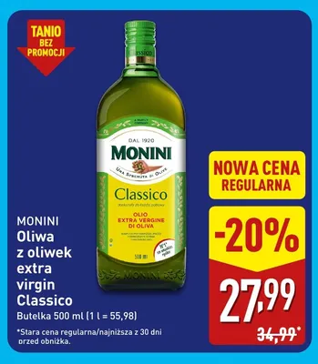 Oliwa z oliwek extra virgin Classico Monini promocja w Aldi