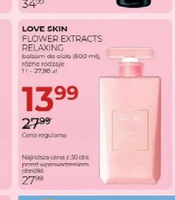 Balsam do ciała Love Skin Flower Extracts Relaxing promocja w Drogerie Jawa