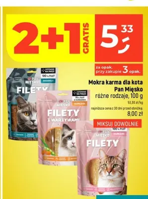 Mokra karma dla kota Filety z warzywami Pan Mięsko promocja w Dealz