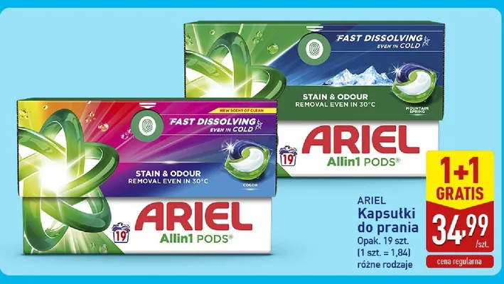 Kapsułki do prania Ariel Allin1 PODS promocja w Aldi