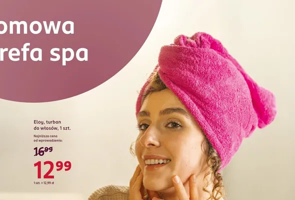 Turban do włosów promocja w Rossmann