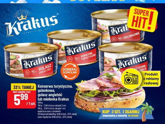 Gulasz angielski Krakus promocja w POLOmarket