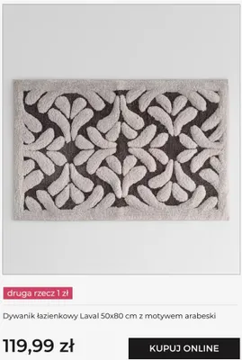 Dywanik łazienkowy Laval 50x80 cm z motywem arabeski promocja w home&you