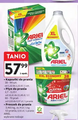 Środki do prania Ariel promocja w Intermarche