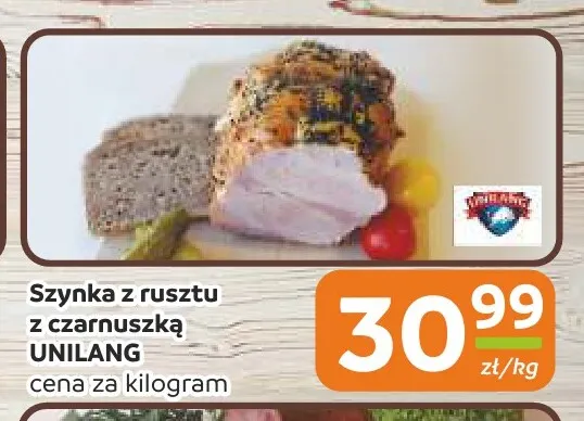 Szynka z rusztu z czarnuszką Unilang promocja w Społem Częstochowa