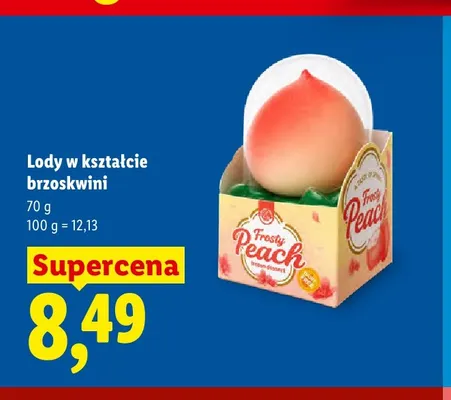 Lody w kształcie brzoskwini Frosty Peach promocja w Lidl