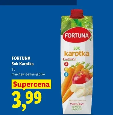 Sok Fortuna Karotka marchew-banan-jabłko promocja w Lidl