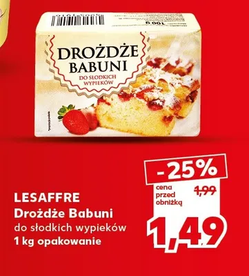 Drożdże Babuni do słodkich wypieków Lesaffre promocja w Kaufland
