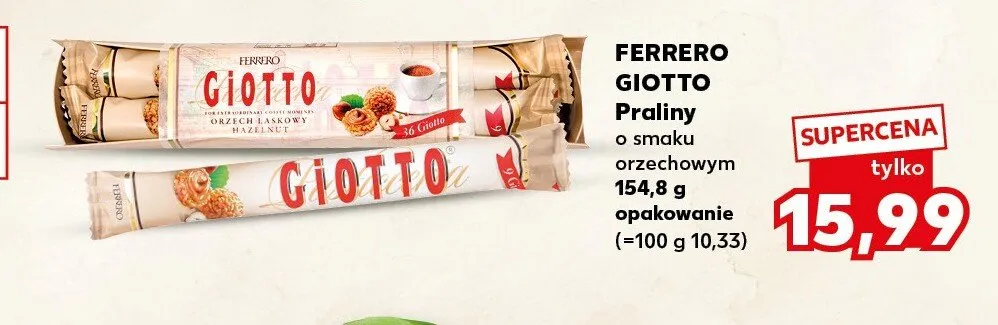 Praliny Ferrero Giotto o smaku orzechowym promocja w Kaufland