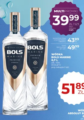 Wódka Bols Marine 40% promocja w Duży Ben