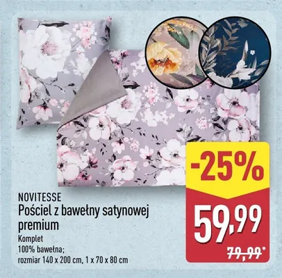 Pościel z bawełny satynowej premium NOVITESSE promocja w Aldi